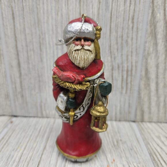 Pam Schifferl Santa Claus With Lantern Cardinal Midwest Cannon Falls 4" Ornament - Picture 2 of 8